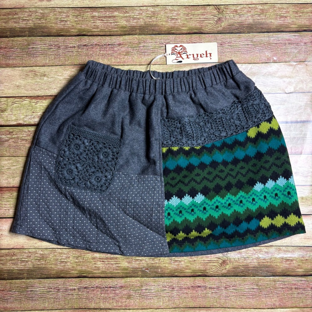 NWT Aryeh Patchwork Mini Skirt